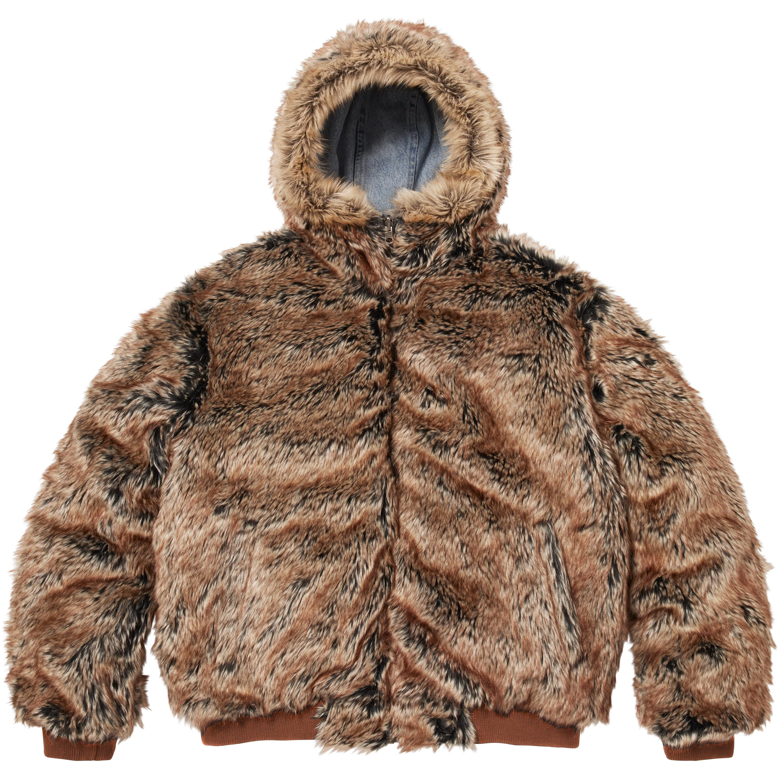 Reversible Faux Fur Hooded Work Jacket view 57